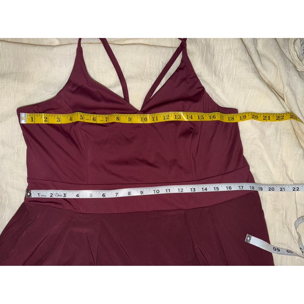Halara Breezeful NEW one piece maroon long wide leg jumpsuit size 1x plus - Picture 10 of 11